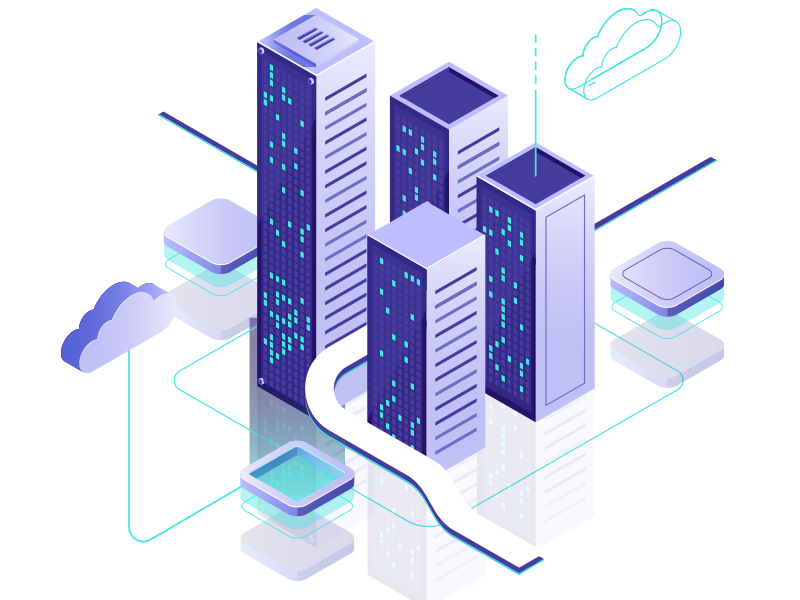 buildings and roads illustration