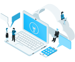 illustration of computer with the cloud